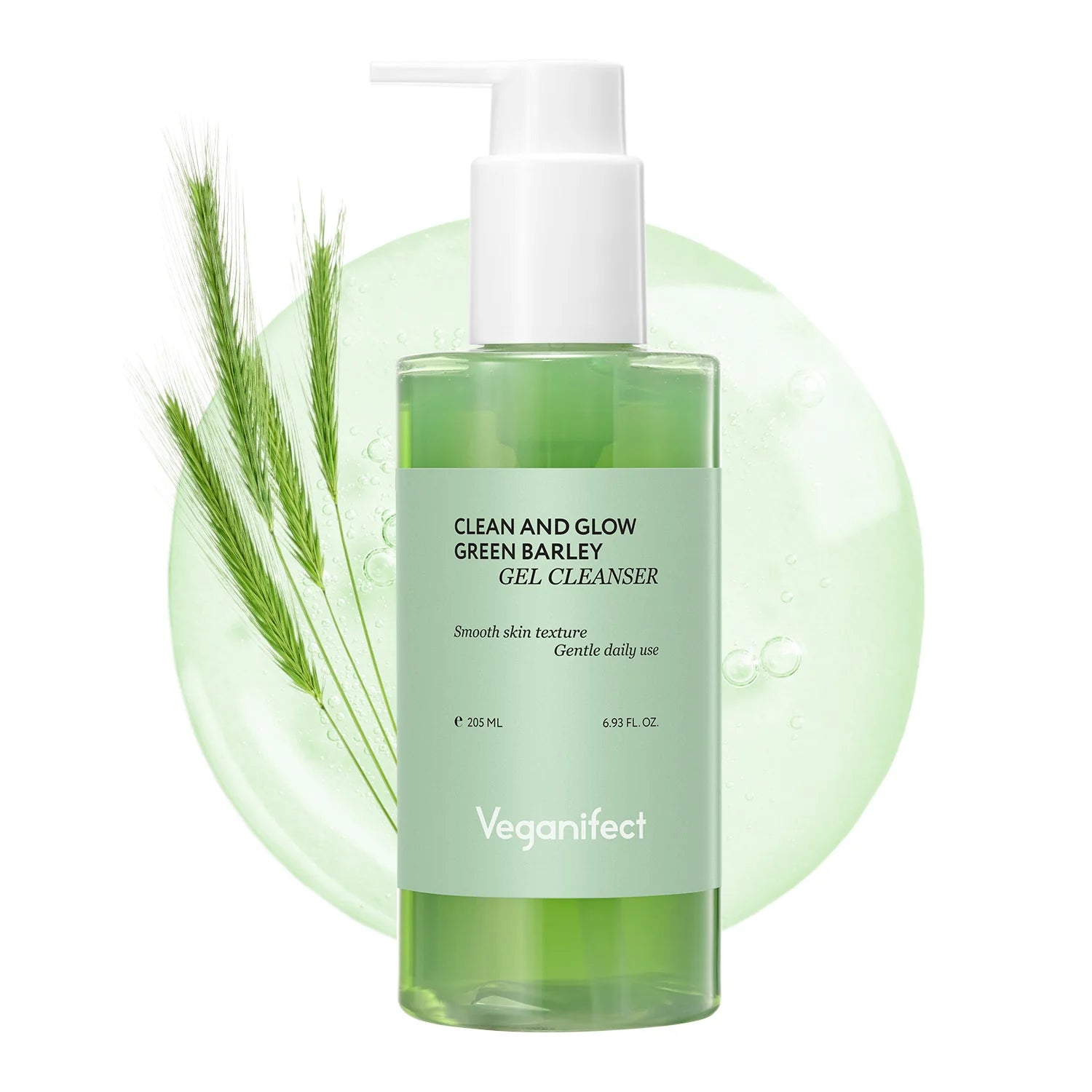 veganifect. - Clean and Glow Green Barley Gel Cleanser (205ml)