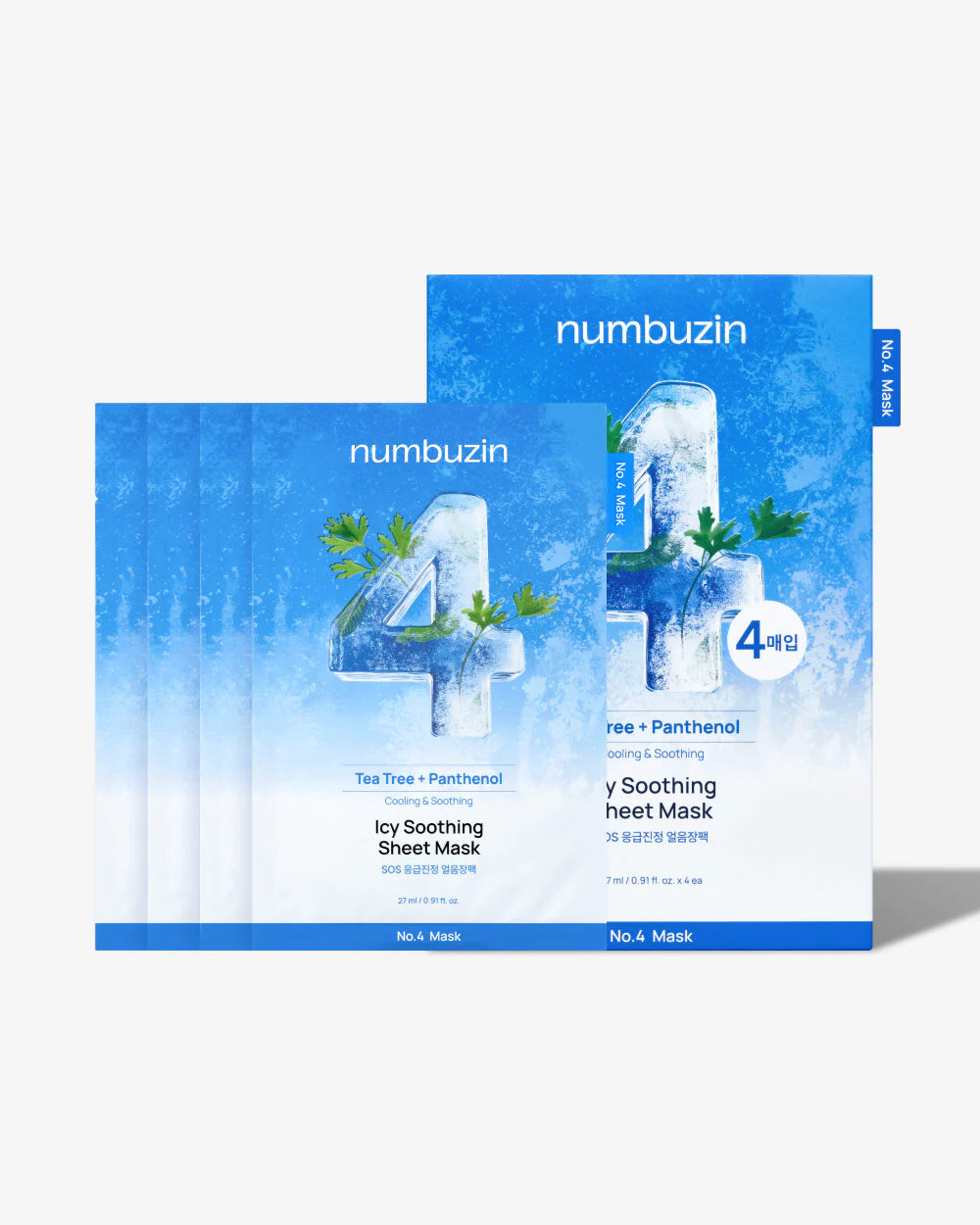 numbuzin - No.4 SOS Icy Soothing Sheet Mask (10pcs)