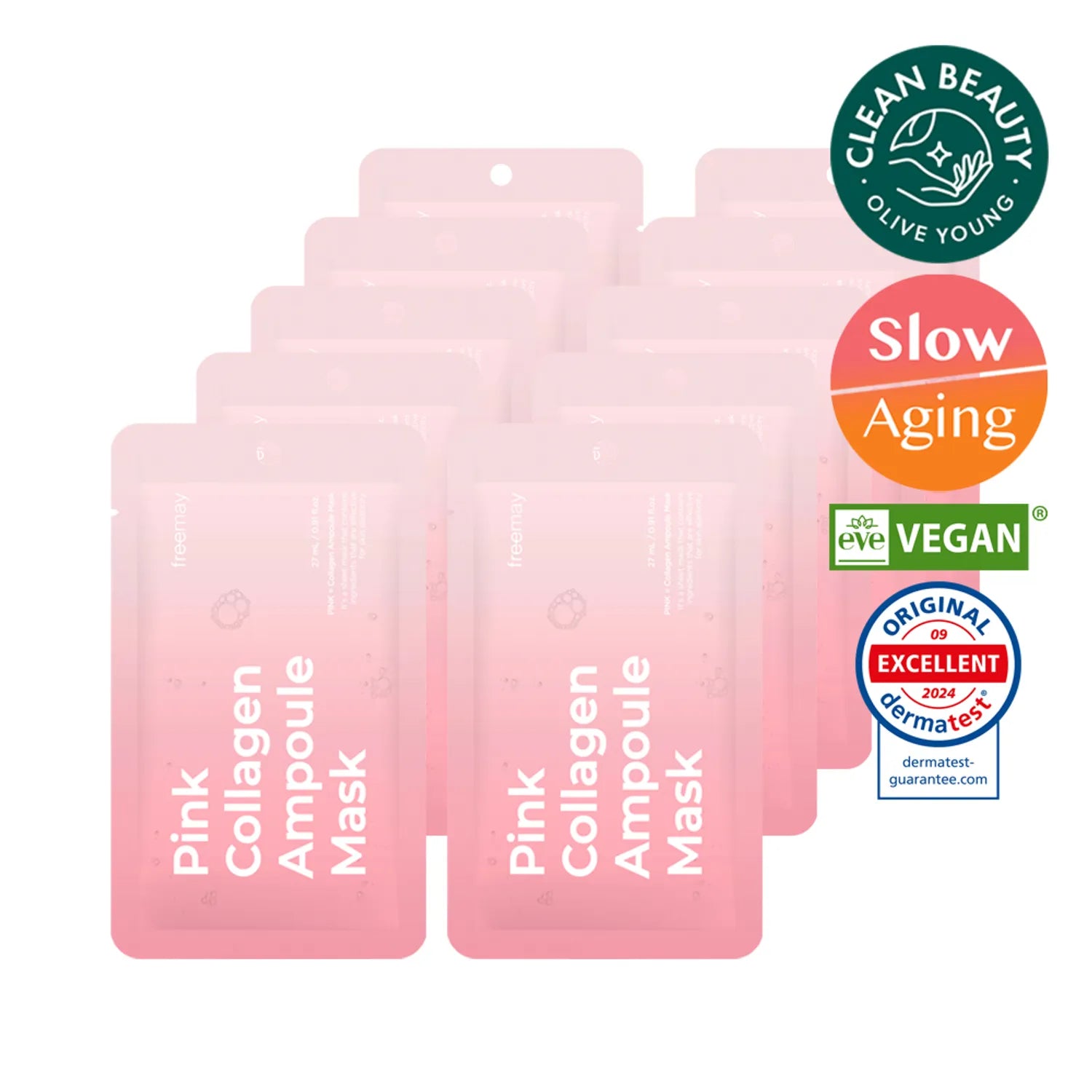 Freemay - Pink Collagen Ampoule Mask (10pcs)