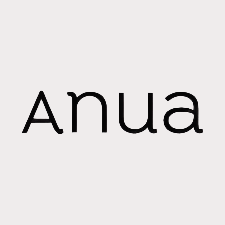 Black text 'Anua' on a very light gray background